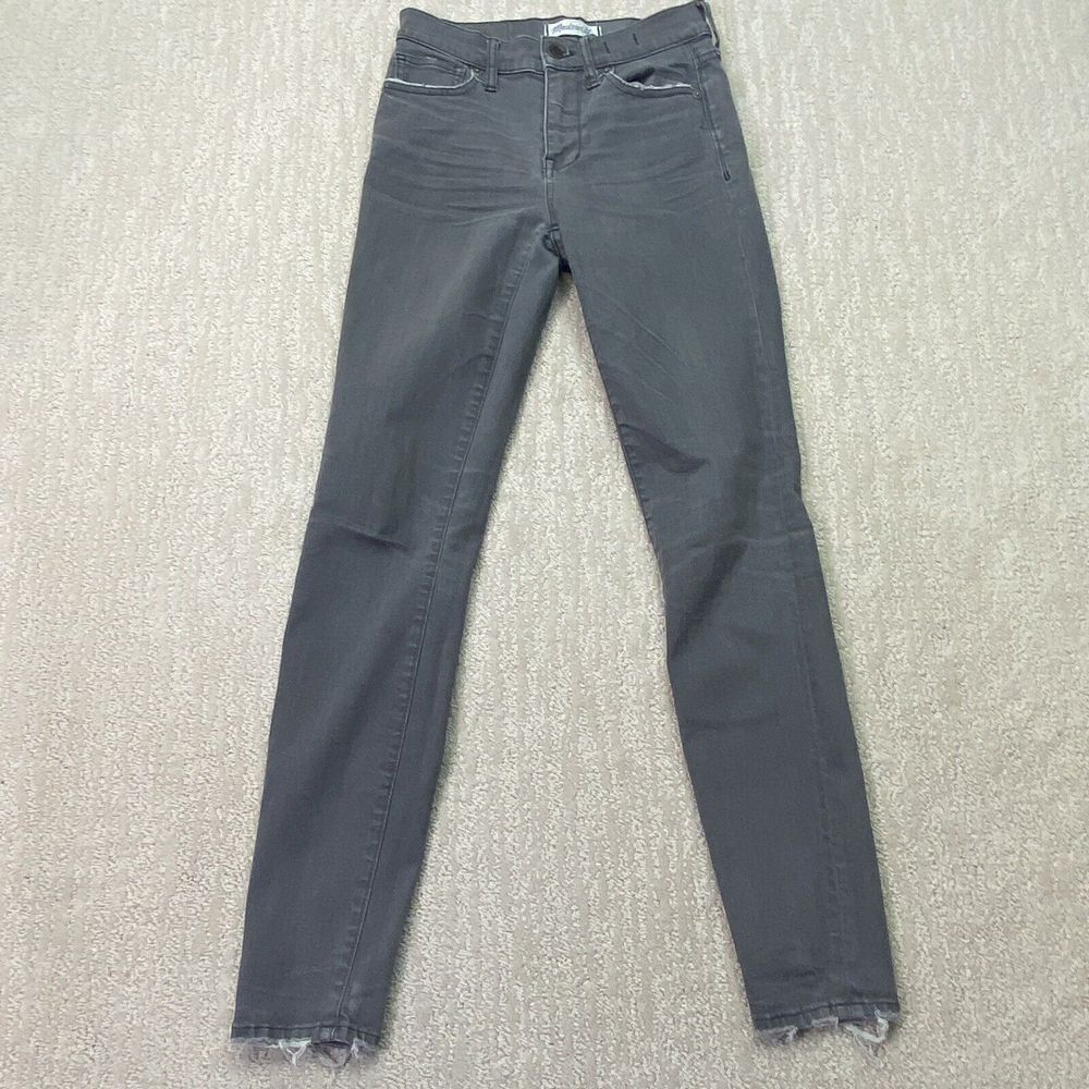 Madewell Jeans Women's‎ High Riser Skinny Stretch Gray Raw Hem Size 24